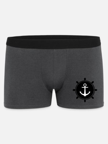 Anchor steering wheel - Männer Boxer Shorts - Anthrazit