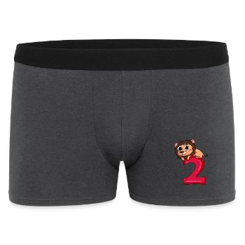 2 Geburtstag Löwe - 2 Jahre alt Geschenk - Männer Boxer Shorts - Anthrazit - Vorne