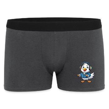 Mouette Funny Cartoon Character Musique de casque - Boxer Homme - charbon - Devant