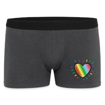Rainbow Heart Pride Emblem - Men's Boxer Shorts - charcoal grey - Front