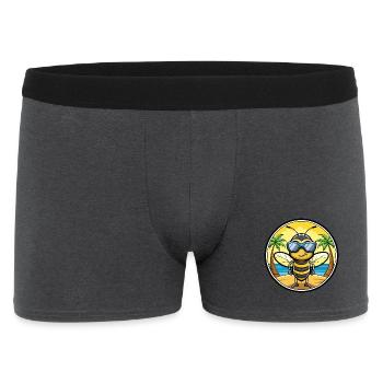 Biene Lustige Cartoon Sommer Strand Sonnenbrille Aufkleber - Männer Boxer Shorts - Anthrazit - Vorne