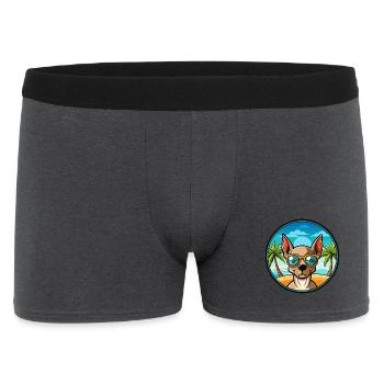 Mexikanische haarlose Hunderasse Cartoon Sonnenbrille Strand - Männer Boxer Shorts - Anthrazit - Vorne