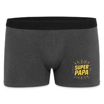 Super-Papa - Männer Boxer Shorts - Anthrazit - Vorne
