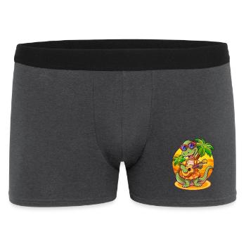 Drôle Serpent Dessin Animé Plage D’été Lunettes De Soleil Guitare - Boxer Homme - charbon - Devant