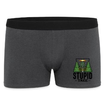 Stupid Tree Disc Golf saying Frisbee gift - Men's Boxer Shorts - charcoal grey - Front