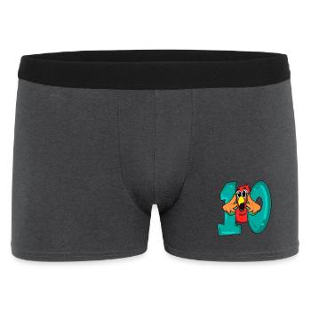 10 birthday - parrot bird with the number 10 - Men's Boxer Shorts - charcoal grey - Front