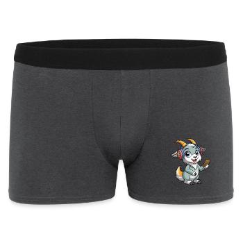 Ziege Lustige Zeichentrickfigur Kopfhörer Musik - Männer Boxer Shorts - Anthrazit - Vorne