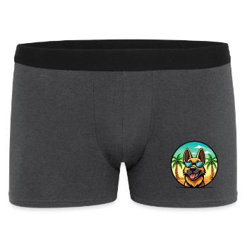 German Shepherd Dog Breed Cartoon Sunglasses Beach - Men's Boxer Shorts - charcoal grey - Front
