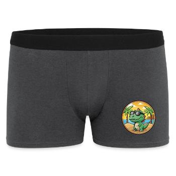 Dinosaurier Lustige Cartoon Sommer Strand Sonnenbrille - Männer Boxer Shorts - Anthrazit - Vorne
