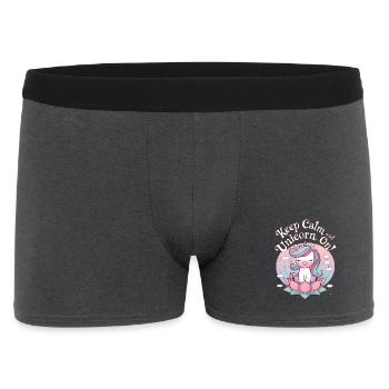 Gardez votre calme et votre licorne ! - Boxer Homme - charbon - Devant