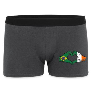 Brésil Irlande Drapeau Aiguilles Coeur Forme Utilisé - Boxer Homme - charbon - Devant