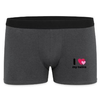 Ich Liebe Meine Zwillinge Mama Mutter Zwillingen - Männer Boxer Shorts - Anthrazit - Vorne