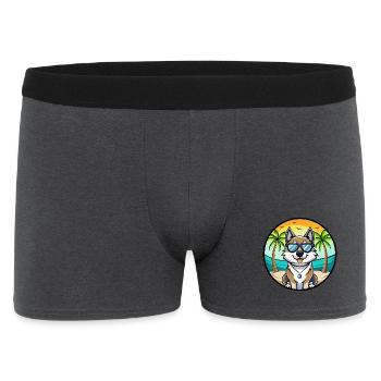 Schwedischer Elchhund Hunderasse Cartoon Sonnenbrille Strand - Männer Boxer Shorts - Anthrazit - Vorne