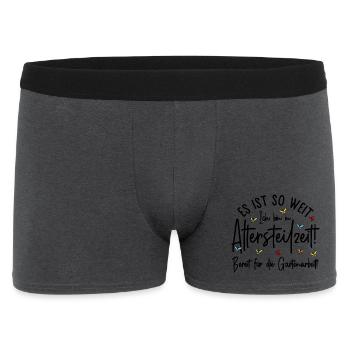 Altersteilzeit - Bereit für die Gartenarbeit  - Männer Boxer Shorts - Anthrazit - Vorne