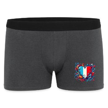 Französisches Vintage-Herz - Männer Boxer Shorts - Anthrazit - Vorne