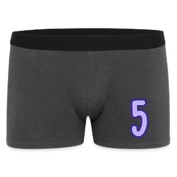 5. 5 ANS. 5e ANNIVERSAIRE. ANNIVERSAIRE 5 ANS - Boxer Homme - charbon - Devant