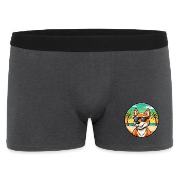 Dingo Hund Rasse Cartoon Sonnenbrille Strand - Männer Boxer Shorts - Anthrazit - Vorne