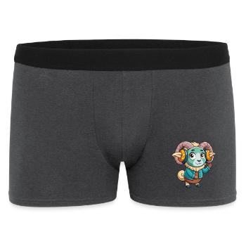 Ram Lustige Zeichentrickfigur Kopfhörer Musik - Männer Boxer Shorts - Anthrazit - Vorne