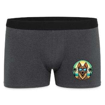 Belgian Sheepdog Breed Cartoon Sunglasses Beach - Men's Boxer Shorts - charcoal grey - Front
