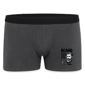BEARD: Weil Rasieren etwas für Aufsteiger ist - Männer Boxer Shorts - Anthrazit - Vorne
