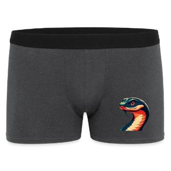 Serpent Dessin animé Personnage Animal de compagnie coloré - Boxer Homme - charbon - Devant