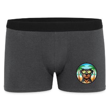 Rottweiler Chien Race Dessin Animé Lunettes De Soleil Plage - Boxer Homme - charbon - Devant