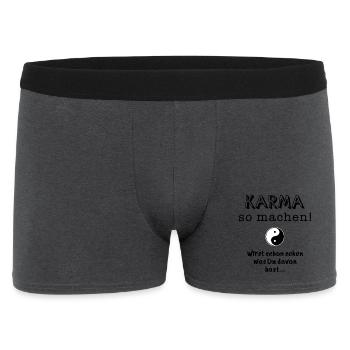 karma so machen - Männer Boxer Shorts - Anthrazit - Vorne