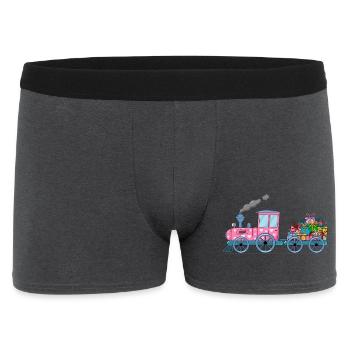 Children's train railway with trailer pink - Men's Boxer Shorts - charcoal grey - Front