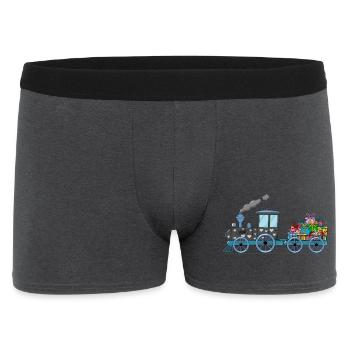 Children's train railway with trailer - Men's Boxer Shorts - charcoal grey - Front