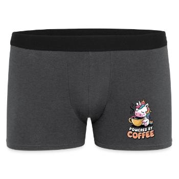 Angetrieben von Kaffee - Männer Boxer Shorts - Anthrazit - Vorne