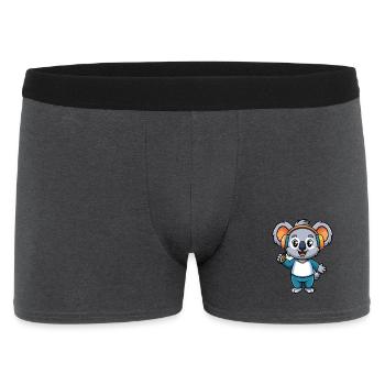 Koala Lustige Cartoon Figur Kopfhörer Musik - Männer Boxer Shorts - Anthrazit - Vorne