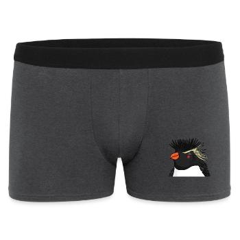 Pinguin mit Haare Felsenpinguin - Männer Boxer Shorts - Anthrazit - Vorne