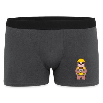 Bauherr Richtfest Faultier Haus Hausbau Geschenk - Männer Boxer Shorts - Anthrazit - Vorne
