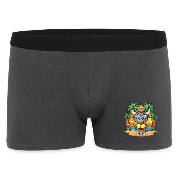 Buffalo Lustige Cartoon Sommer Strand Sonnenbrille - Männer Boxer Shorts - Anthrazit - Vorne