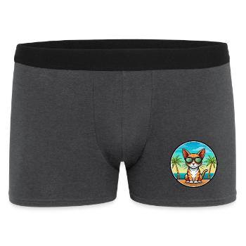 Abessinische Kurzhaarkatze Rasse Cartoon Sonnenbrille - Männer Boxer Shorts - Anthrazit - Vorne