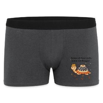 Turtle, if I don't come today, I'll come tomorrow - Men's Boxer Shorts - charcoal grey - Front