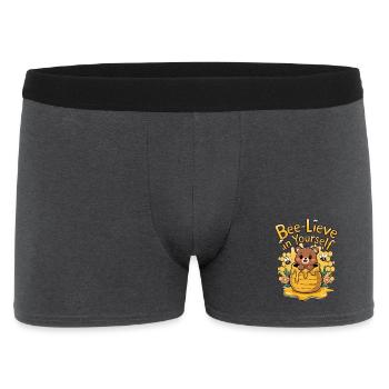 Bee-Lieve In Yourself - Men's Boxer Shorts - charcoal grey - Front