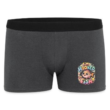 I'm Hooked On Fish - Men's Boxer Shorts - charcoal grey - Front