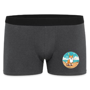 Isländischer Schäferhund Hund Rasse Cartoon Kawaii Hund - Männer Boxer Shorts - Anthrazit - Vorne