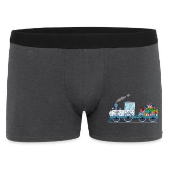 Children's train railway with trailer white - Men's Boxer Shorts - charcoal grey - Front