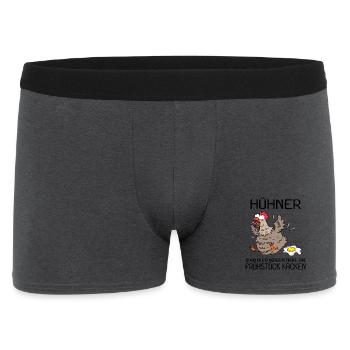 Landwirt Landwirte Huhn Hühner - lustiger Spruch - Männer Boxer Shorts - Anthrazit - Vorne