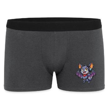 Fledermaus Lustige Zeichentrickfigur Kopfhörer Musik - Männer Boxer Shorts - Anthrazit - Vorne