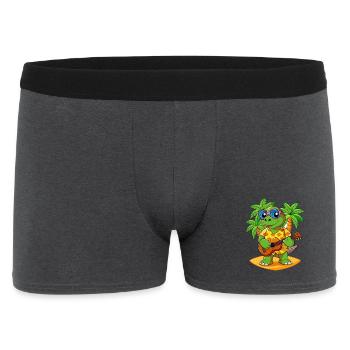 Lustige Schildkröte Cartoon Sommer Strand Sonnenbrille - Männer Boxer Shorts - Anthrazit - Vorne