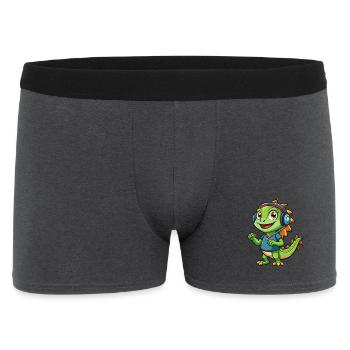 Iguane Funny Cartoon Character Musique de casque - Boxer Homme - charbon - Devant