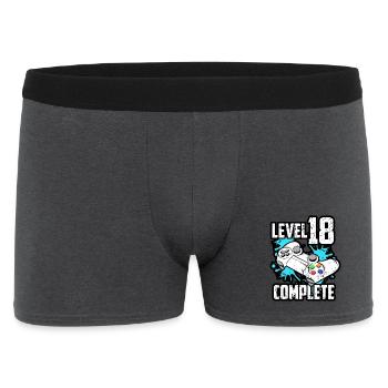 Level 18 Complete Achtzehn Jahre 18. Geburtstag - Männer Boxer Shorts - Anthrazit - Vorne