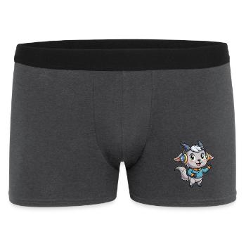 Ziege Lustige Zeichentrickfigur Kopfhörer Musik - Männer Boxer Shorts - Anthrazit - Vorne