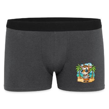 Okapi Funny Cartoon Summer Beach Sunglasses - Men's Boxer Shorts - charcoal grey - Front