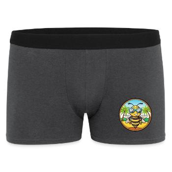 Biene Lustige Cartoon Sommer Strand Sonnenbrille Aufkleber - Männer Boxer Shorts - Anthrazit - Vorne