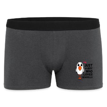 Nur ein Junge der Seemöwen liebt Spruch Geschenk - Männer Boxer Shorts - Anthrazit - Vorne