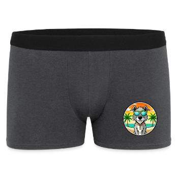 Irischer Wolfshund Hunderasse Cartoon Sonnenbrille Strand - Männer Boxer Shorts - Anthrazit - Vorne
